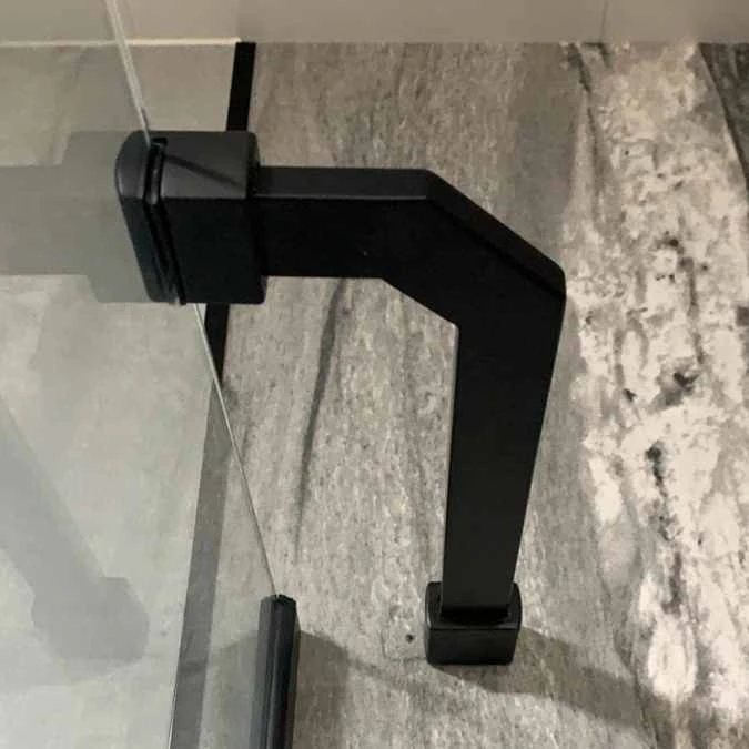 Vodas 8 Stella 800 Frameless Hinge Door Quadrant Shower Enclosure - Black 2 Vodas 8 Stella 800 Frameless Hinge Door Quadrant Shower Enclosure - Black - Image 2