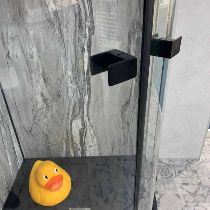 Vodas 8 Stella 800 Frameless Hinge Door Quadrant Shower Enclosure - Black 3 Vodas 8 Stella 800 Frameless Hinge Door Quadrant Shower Enclosure - Black - Image 3