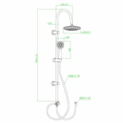 Ulva Overhead Twin Shower Rigid Riser Kit - Highlife Bathrooms 6 Ulva Overhead Twin Shower Rigid Riser Kit - Highlife Bathrooms -Roman Sales 130391 1
