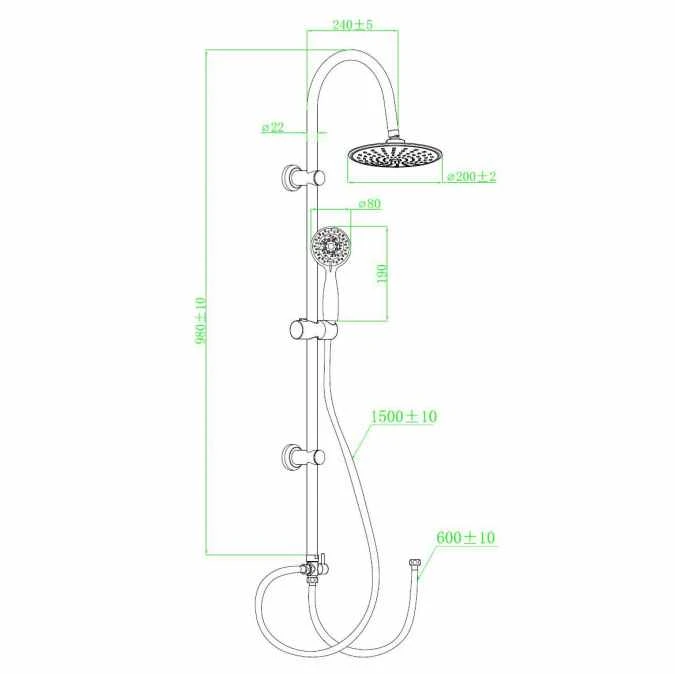 Ulva Overhead Twin Shower Rigid Riser Kit - Highlife Bathrooms 3 Ulva Overhead Twin Shower Rigid Riser Kit - Highlife Bathrooms - Image 3