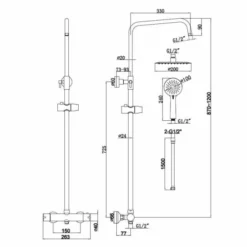 Spey Series 2 Brushed Brass Dual Head Thermostatic Shower Kit - Highlife Bathrooms 21 Spey Series 2 Brushed Brass Dual Head Thermostatic Shower Kit - Highlife Bathrooms -Roman Sales 13117R 2 570x807 1