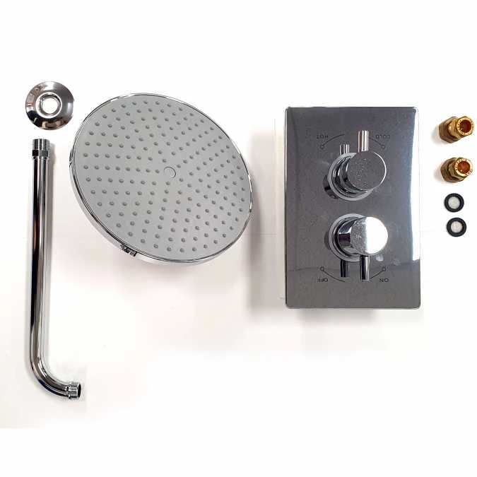 The White Space Chrome Concealed Shower Valve With Fixed Shower Head 3 The White Space Chrome Concealed Shower Valve With Fixed Shower Head - Image 3