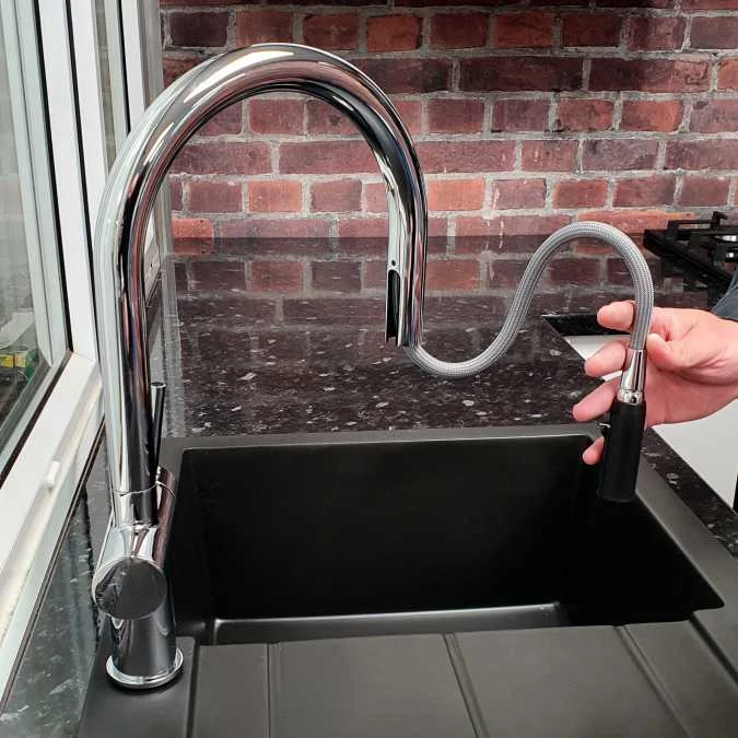 Rievaulx Chrome Pull Out Kitchen Sink Mixer Tap 5 Rievaulx Chrome Pull Out Kitchen Sink Mixer Tap - Image 5
