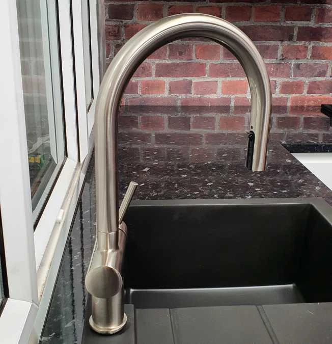 Rievaulx Brushed Nickel Pull Out Kitchen Sink Mixer Tap 3 Rievaulx Brushed Nickel Pull Out Kitchen Sink Mixer Tap - Image 3