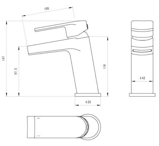 Linn Monobloc Basin Mixer Tap Inc Sprung Waste - HighLife Bathrooms 5 Linn Monobloc Basin Mixer Tap Inc Sprung Waste - HighLife Bathrooms - Image 5