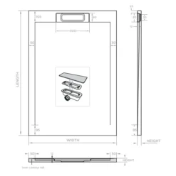 Giorgio Lux White Slate Effect Shower Tray - 1600 X 800 - Concealed Waste 9 Giorgio Lux White Slate Effect Shower Tray - 1600 X 800 - Concealed Waste -Roman Sales 45 7102 Tech 3