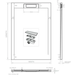 Giorgio Lux Grey Slate Effect Shower Tray - 1400 X 800 - Concealed Waste 10 Giorgio Lux Grey Slate Effect Shower Tray - 1400 X 800 - Concealed Waste -Roman Sales 45 7103 tech 1