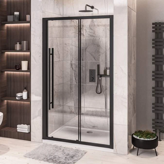 Vantage 2000 Black Sliding Shower Door 1200mm - Easy Clean 1 Vantage 2000 Black Sliding Shower Door 1200mm - Easy Clean