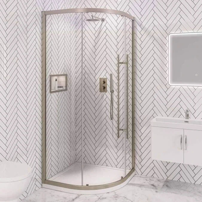 Vantage 2000 Brushed Brass Quadrant Shower Enclosure 900mm 1 Vantage 2000 Brushed Brass Quadrant Shower Enclosure 900mm