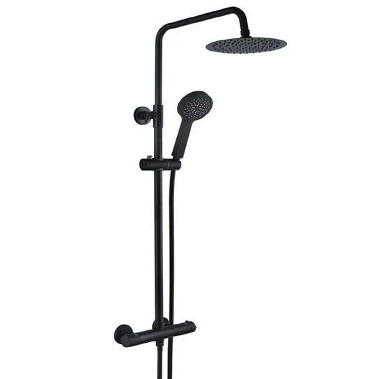 Spey Series 2 Black Dual Head Thermostatic Shower Kit - Highlife Bathrooms 1 Spey Series 2 Black Dual Head Thermostatic Shower Kit - Highlife Bathrooms