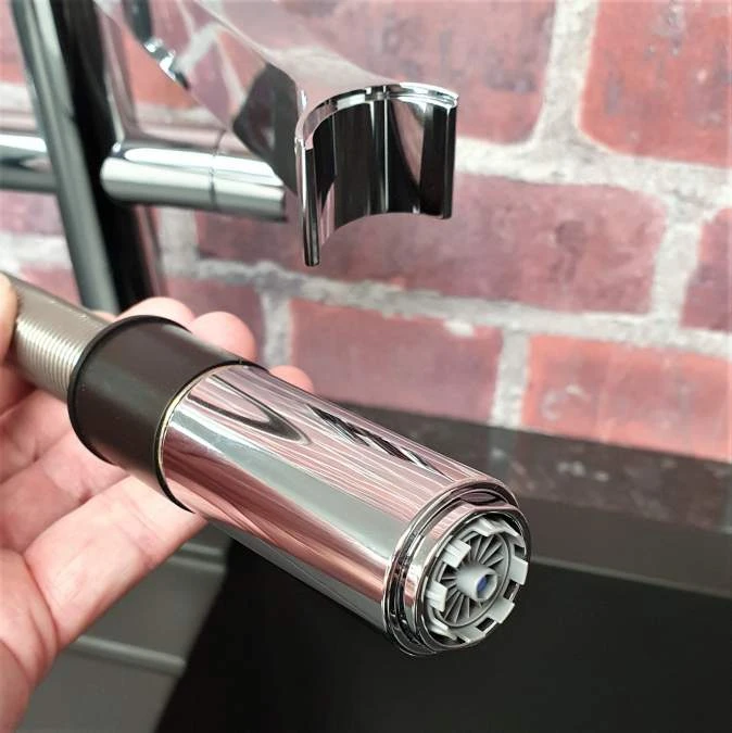 Blanco Culina - S Mini Twin Lever Pull Out Chrome Kitchen Tap - 525197 4 Blanco Culina - S Mini Twin Lever Pull Out Chrome Kitchen Tap - 525197 - Image 4