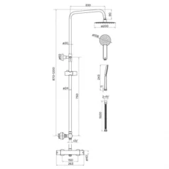 Niagara Equate Round Nickel Thermostatic Dual Head Shower Set 5 Niagara Equate Round Nickel Thermostatic Dual Head Shower Set -Roman Sales 9301 spec