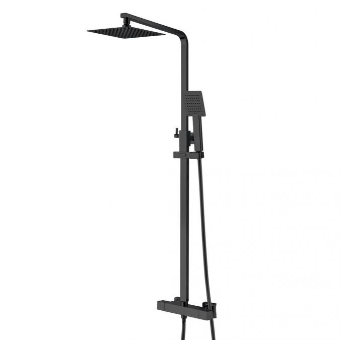 Niagara Observa Matt Black Square Twin Shower Head Set 1 Niagara Observa Matt Black Square Twin Shower Head Set