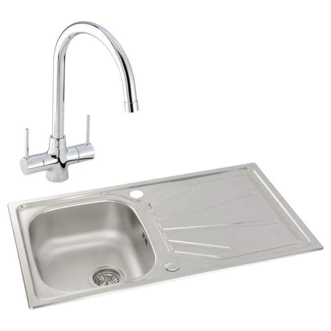 Abode Trydent 1 Bowl Inset Stainless Steel Sink & Nexa Tap Pack 1 Abode Trydent 1 Bowl Inset Stainless Steel Sink & Nexa Tap Pack