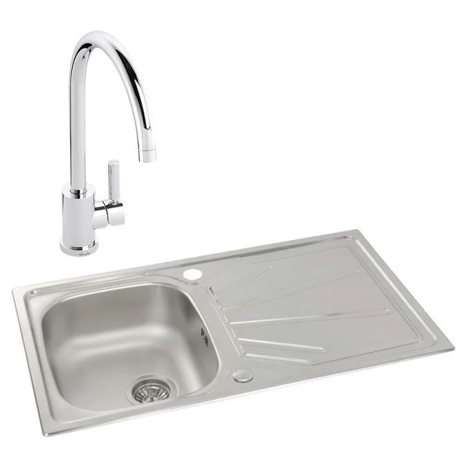 Abode Trydent 1 Bowl Inset Stainless Steel Sink & Atlas Tap Pack 1 Abode Trydent 1 Bowl Inset Stainless Steel Sink & Atlas Tap Pack