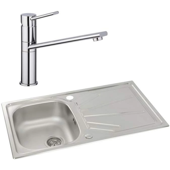 Abode Trydent 1 Bowl Inset Stainless Steel Sink & Specto Tap Pack 1 Abode Trydent 1 Bowl Inset Stainless Steel Sink & Specto Tap Pack