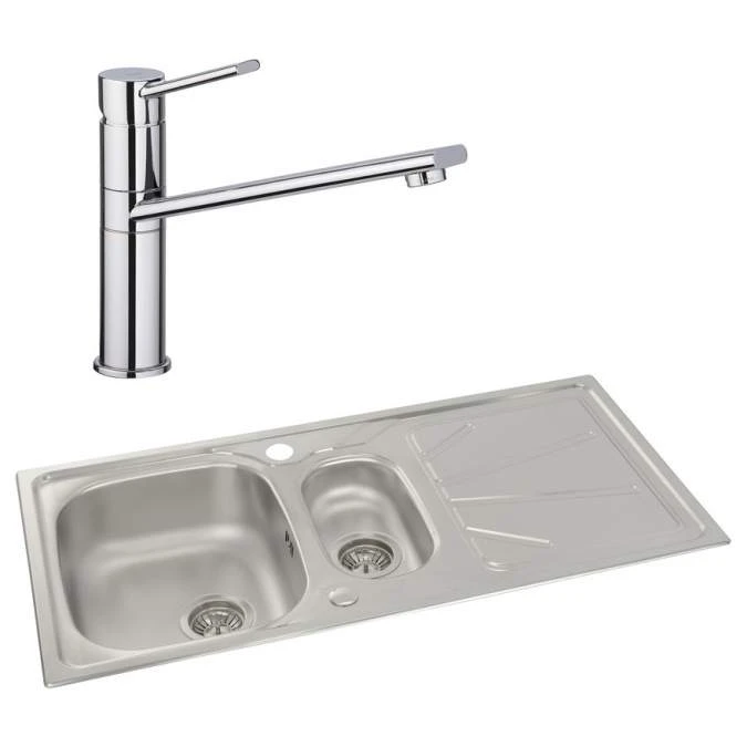 Abode Trydent 1.5 Bowl Inset Stainless Steel Sink & Specto Tap Pack 1 Abode Trydent 1.5 Bowl Inset Stainless Steel Sink & Specto Tap Pack