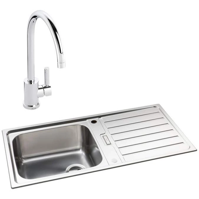 Abode Neron 1 Bowl Inset Stainless Steel Sink & Atlas Tap Pack 1 Abode Neron 1 Bowl Inset Stainless Steel Sink & Atlas Tap Pack