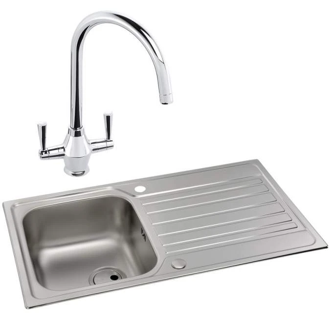 Abode Connekt 1 Bowl Inset Stainless Steel Kitchen Sink & Astral Tap 1 Abode Connekt 1 Bowl Inset Stainless Steel Kitchen Sink & Astral Tap