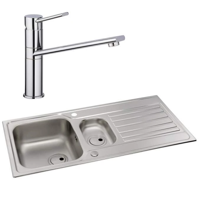 Abode Connekt 1.5 Bowl Inset Stainless Steel Kitchen Sink & Specto Tap 1 Abode Connekt 1.5 Bowl Inset Stainless Steel Kitchen Sink & Specto Tap