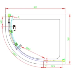 Aquadart Venturi 8 900 X 760mm Single Door Quadrant Shower Enclosure 9 Aquadart Venturi 8 900 X 760mm Single Door Quadrant Shower Enclosure -Roman Sales AQ8126S tech