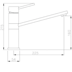 Abode Connekt 1 Bowl Inset Stainless Steel Kitchen Sink & Specto Tap -Roman Sales AT1224 Line Drawing 1