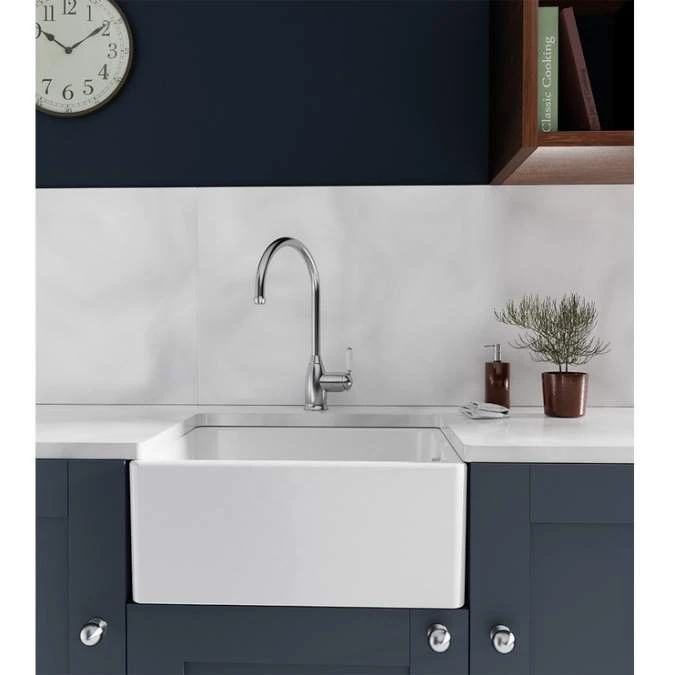 Abode New Belfast 1 Bowl Undermount Sink - White 3 Abode New Belfast 1 Bowl Undermount Sink - White - Image 3