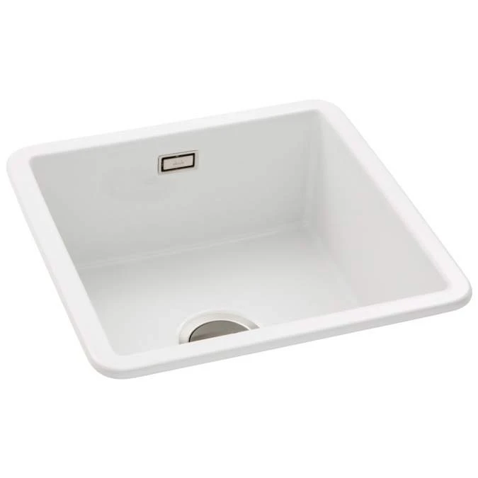 Abode Sandon 1 Bowl Ceramic Undermount / Inset Kitchen Sink - White 2 Abode Sandon 1 Bowl Ceramic Undermount / Inset Kitchen Sink - White - Image 2