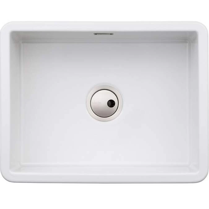 Abode Sandon Large 1 Bowl Ceramic Undermount / Inset Kitchen Sink - White 1 Abode Sandon Large 1 Bowl Ceramic Undermount / Inset Kitchen Sink - White