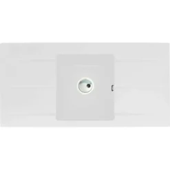 Abode Zero 1 Bowl & Double Drainer Granite Inset Kitchen Sink - White