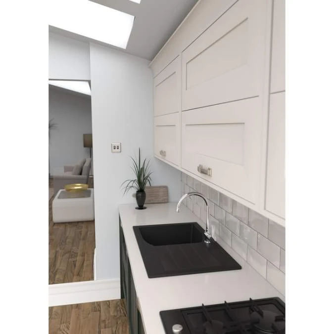 Abode Oriel 1 Bowl Inset Black Granite Kitchen Sink & Atlas Tap Pack 6 Abode Oriel 1 Bowl Inset Black Granite Kitchen Sink & Atlas Tap Pack - Image 6