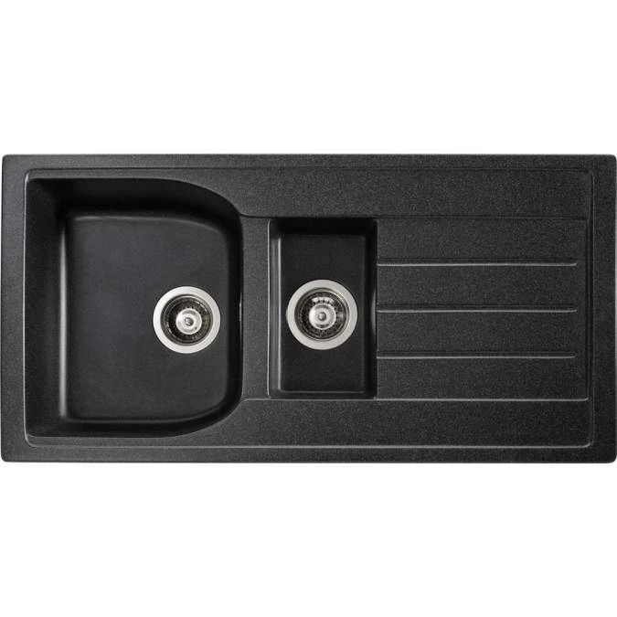 Abode Oriel 1.5 Bowl Inset Black Granite Kitchen Sink & Atlas Tap Pack 3 Abode Oriel 1.5 Bowl Inset Black Granite Kitchen Sink & Atlas Tap Pack - Image 3