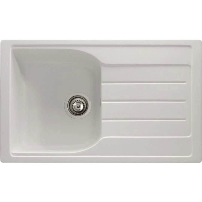 Abode Oriel 1 Bowl & Drainer Granite Inset Kitchen Sink - White 1 Abode Oriel 1 Bowl & Drainer Granite Inset Kitchen Sink - White