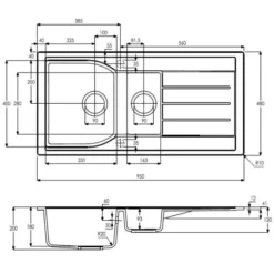 Abode Oriel 1.5 Bowl & Drainer Granite Inset Kitchen Sink - Frost White 5 Abode Oriel 1.5 Bowl & Drainer Granite Inset Kitchen Sink - Frost White -Roman Sales AW3115 LD