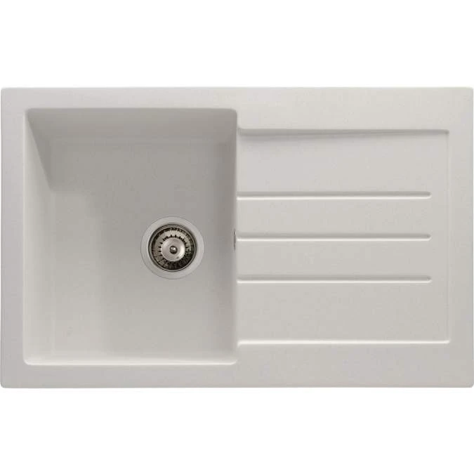 Abode Xcite 1 Bowl & Drainer Granite Inset Kitchen Sink - Frost White 1 Abode Xcite 1 Bowl & Drainer Granite Inset Kitchen Sink - Frost White