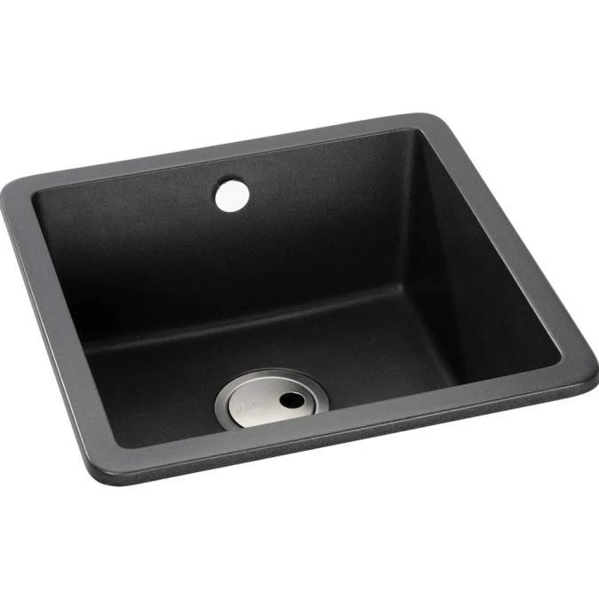 Abode Matrix Square GR15 1 Bowl Granite Inset / Undermount Kitchen Sink - Black Metallic 2 Abode Matrix Square GR15 1 Bowl Granite Inset / Undermount Kitchen Sink - Black Metallic - Image 2