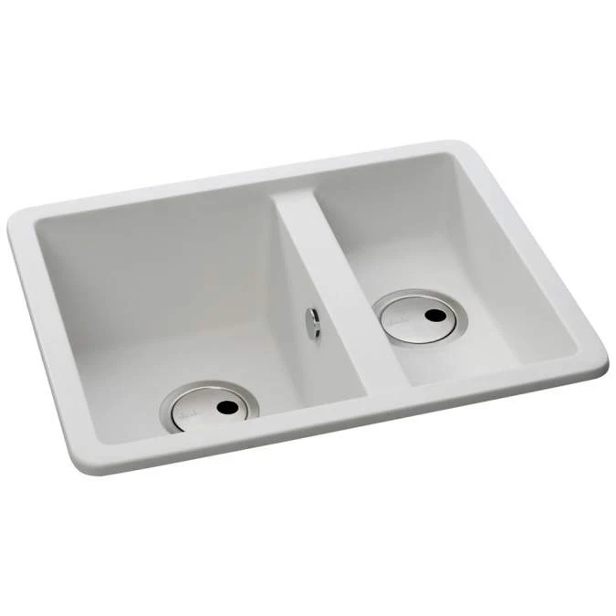 Abode Matrix Square GR15 1.5 Bowl Granite Inset / Undermount Kitchen Sink - White 2 Abode Matrix Square GR15 1.5 Bowl Granite Inset / Undermount Kitchen Sink - White - Image 2
