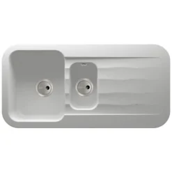 Abode Dune 1.5 Bowl & Drainer Granite Inset Kitchen Sink - White