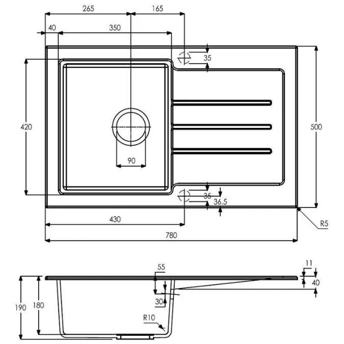 Abode Xcite 1 Bowl Inset Black Metallic Kitchen Sink & Astral Tap Pack 7 Abode Xcite 1 Bowl Inset Black Metallic Kitchen Sink & Astral Tap Pack - Image 7