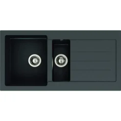Abode Xcite 1.5 Bowl Inset Black Metallic Kitchen Sink & Astral Tap Pack 10 Abode Xcite 1.5 Bowl Inset Black Metallic Kitchen Sink & Astral Tap Pack -Roman Sales AW3169 CO 1