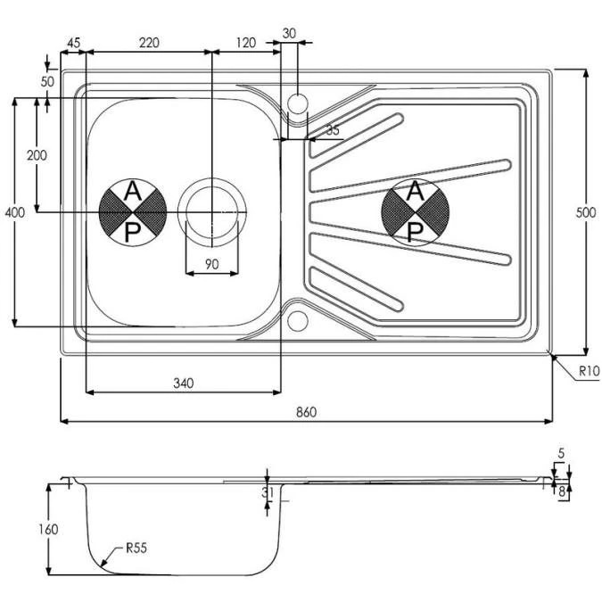 Abode Trydent 1 Bowl Inset Stainless Steel Sink & Specto Tap Pack 5 Abode Trydent 1 Bowl Inset Stainless Steel Sink & Specto Tap Pack - Image 5