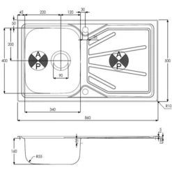 Abode Trydent 1 Bowl Inset Stainless Steel Sink & Nexa Tap Pack 12 Abode Trydent 1 Bowl Inset Stainless Steel Sink & Nexa Tap Pack -Roman Sales AW5054 LD 2