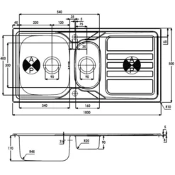 Abode Trydent 1.5 Bowl & Drainer Inset Kitchen Sink - Stainless Steel 7 Abode Trydent 1.5 Bowl & Drainer Inset Kitchen Sink - Stainless Steel -Roman Sales AW5055 LD