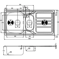 Abode Trydent 1.5 Bowl Inset Stainless Steel Sink & Atlas Tap Pack 14 Abode Trydent 1.5 Bowl Inset Stainless Steel Sink & Atlas Tap Pack -Roman Sales AW5055 LD 2
