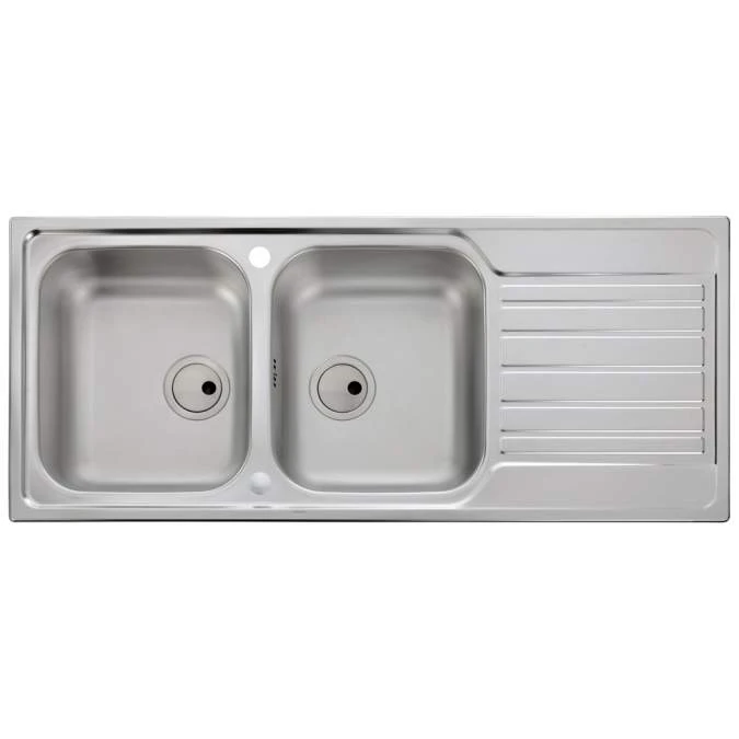 Abode Connekt 2 Bowl & Drainer Inset Kitchen Sink - Stainless Steel 1 Abode Connekt 2 Bowl & Drainer Inset Kitchen Sink - Stainless Steel