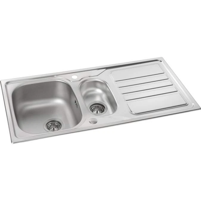Abode Mikro 1.5 Bowl & Drainer Inset Kitchen Sink - Stainless Steel 2 Abode Mikro 1.5 Bowl & Drainer Inset Kitchen Sink - Stainless Steel - Image 2