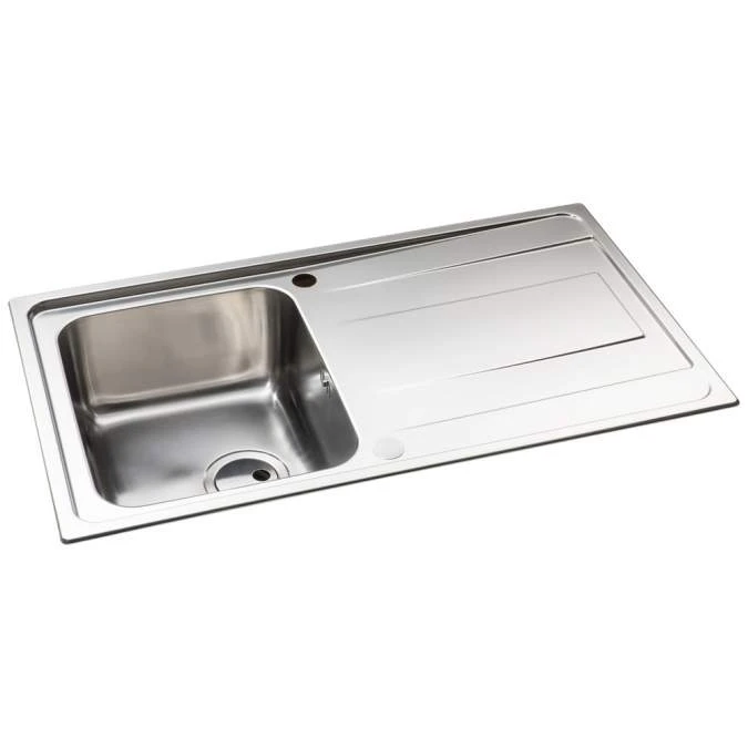 Abode Ixis Compact 1 Bowl & Drainer Inset Kitchen Sink - Stainless Steel 2 Abode Ixis Compact 1 Bowl & Drainer Inset Kitchen Sink - Stainless Steel - Image 2