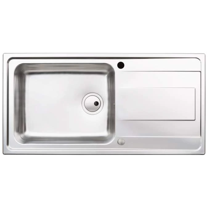 Abode Ixis 1 Bowl & Drainer Inset Kitchen Sink - Stainless Steel 1 Abode Ixis 1 Bowl & Drainer Inset Kitchen Sink - Stainless Steel