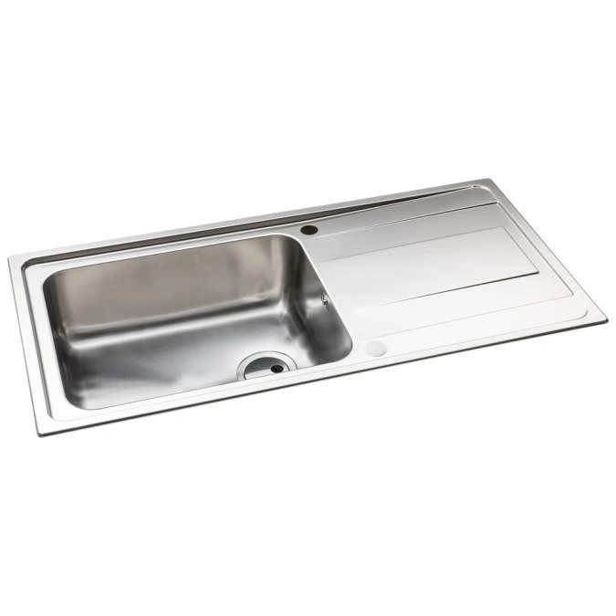 Abode Ixis 1 Bowl & Drainer Inset Kitchen Sink - Stainless Steel 2 Abode Ixis 1 Bowl & Drainer Inset Kitchen Sink - Stainless Steel - Image 2