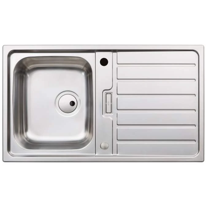 Abode Neron Compact 1 Bowl & Drainer Inset Kitchen Sink - Stainless Steel 1 Abode Neron Compact 1 Bowl & Drainer Inset Kitchen Sink - Stainless Steel